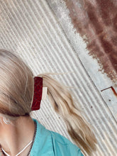 Load image into Gallery viewer, Leather or hide on hair claw clip.