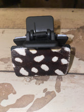 Load image into Gallery viewer, Leather or hide on hair claw clip.