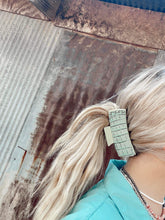Load image into Gallery viewer, Leather or hide on hair claw clip.