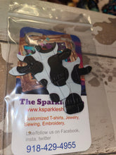 Load image into Gallery viewer, Steer head turquoise leather earrings