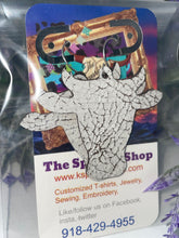 Load image into Gallery viewer, Steer head turquoise leather earrings