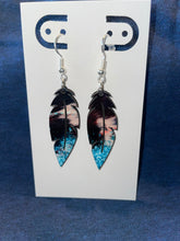 Load image into Gallery viewer, Native feather wood earrings
