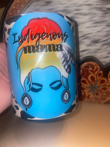 Native indigenous Mama Tumbler can cooler coffee