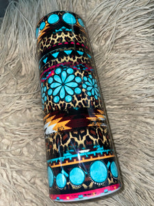 Turquoise Stone Aztec Tumbler