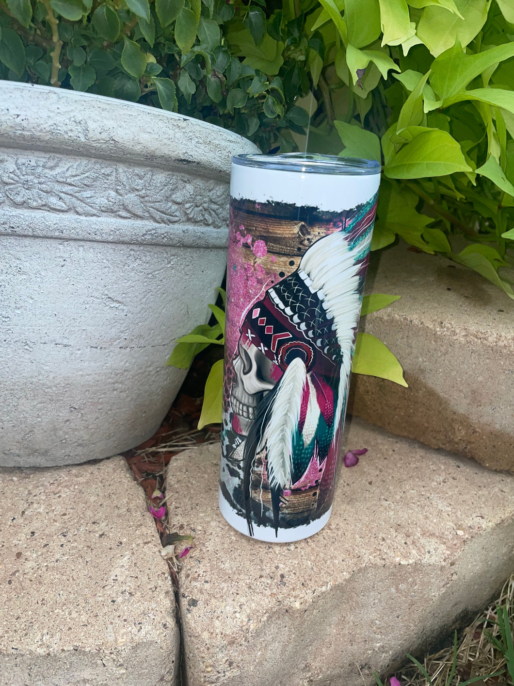 Native Skull Headdress  Tumbler