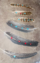 Load image into Gallery viewer, Turquoise stone feather for hats
