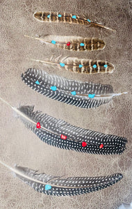 Turquoise stone feather for hats