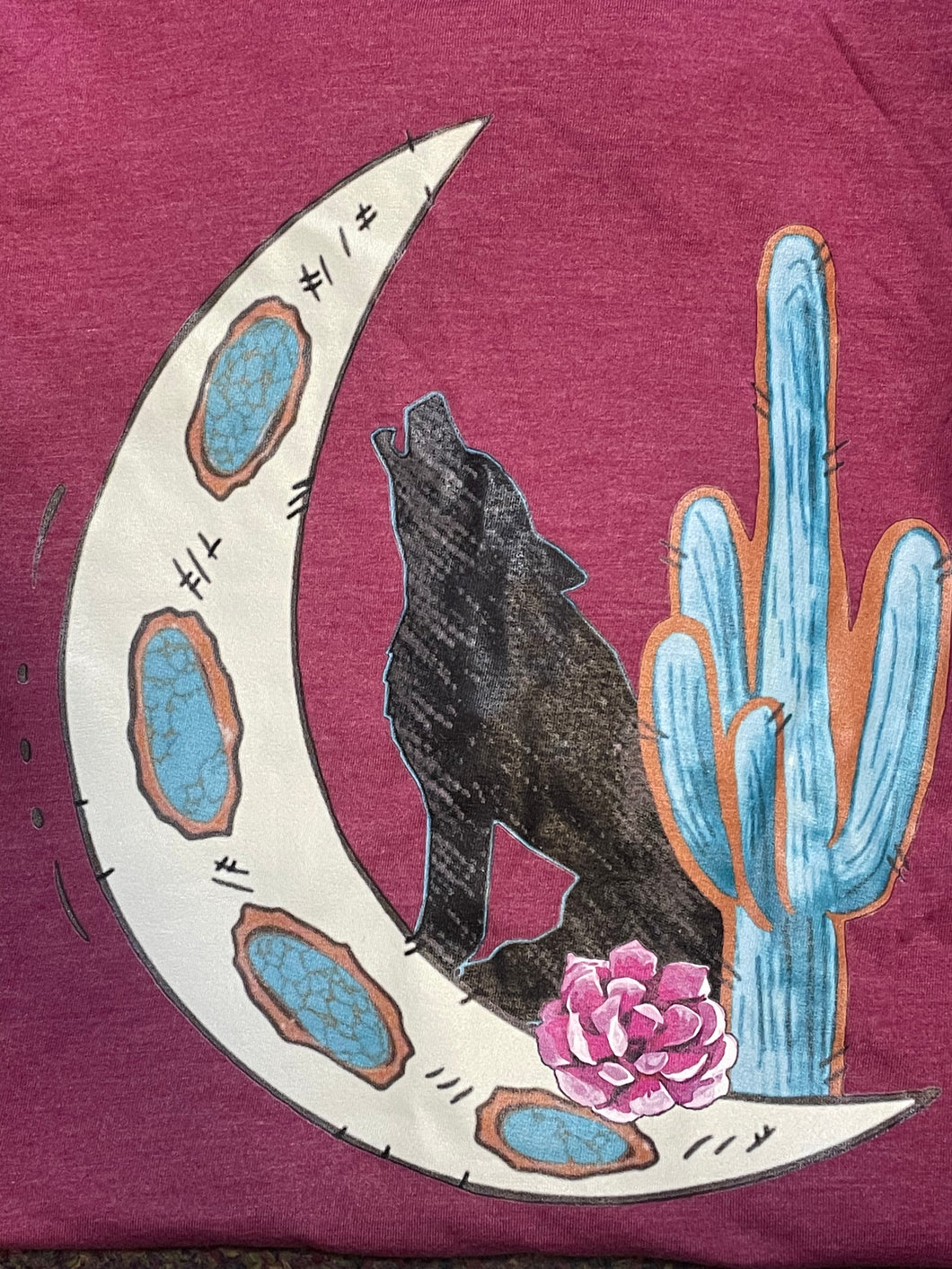 Native wolf cactus tee