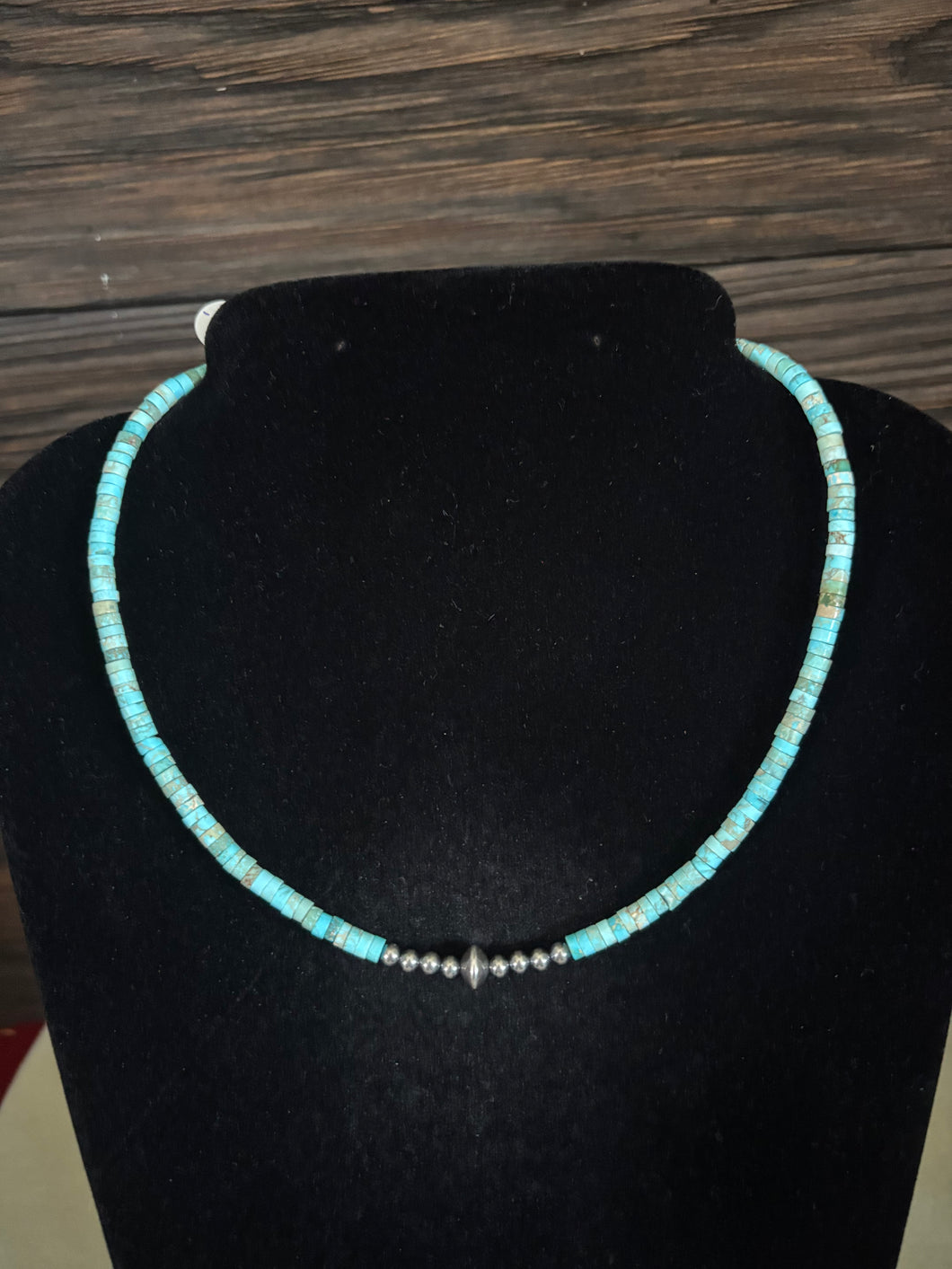 Turquoise  and Silver Pearls necklace choker