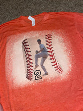 Load image into Gallery viewer, Baseball silhouette Customized bleached tee
