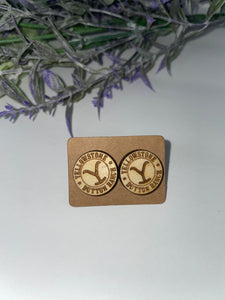 Yellowstone wood earrings