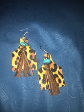 Load image into Gallery viewer, Cow tag Leather Earring
