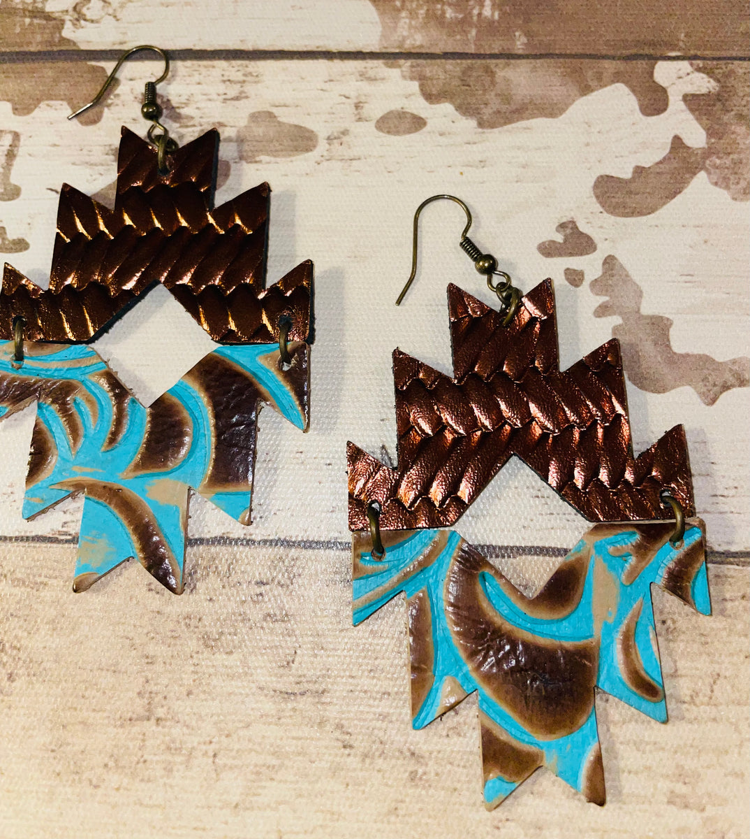 Aztec Splint Bonze and Tooled Turquoise – K Sparkle Shop