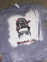 Load image into Gallery viewer, Baseball silhouette Customized bleached tee
