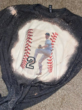 Load image into Gallery viewer, Baseball silhouette Customized bleached tee
