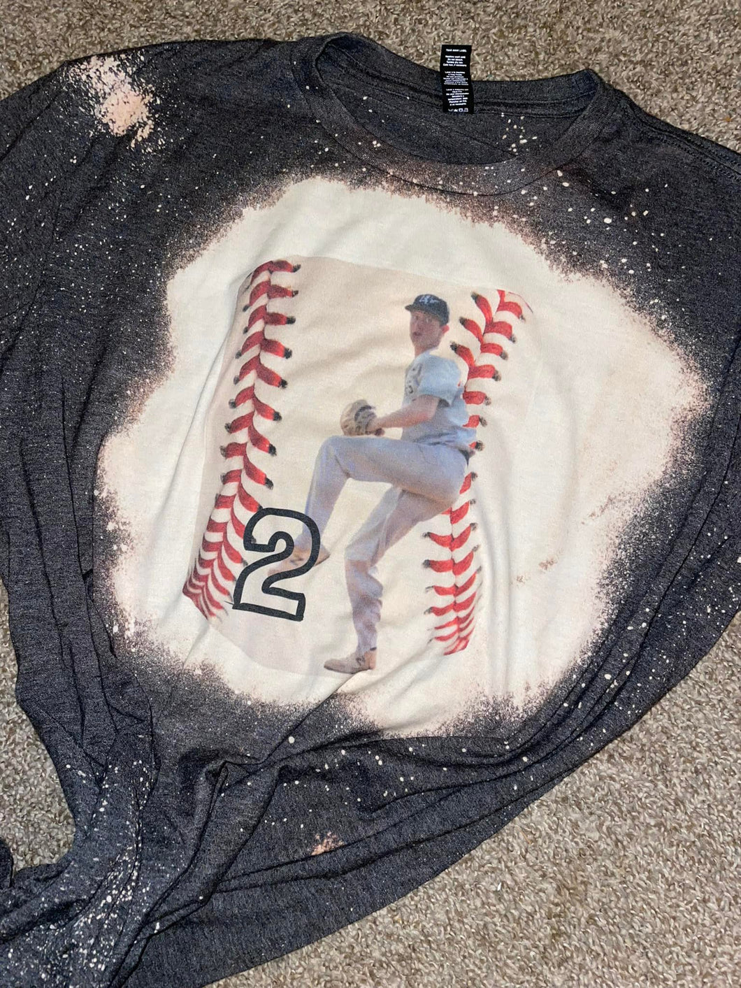 Baseball silhouette Customized bleached tee