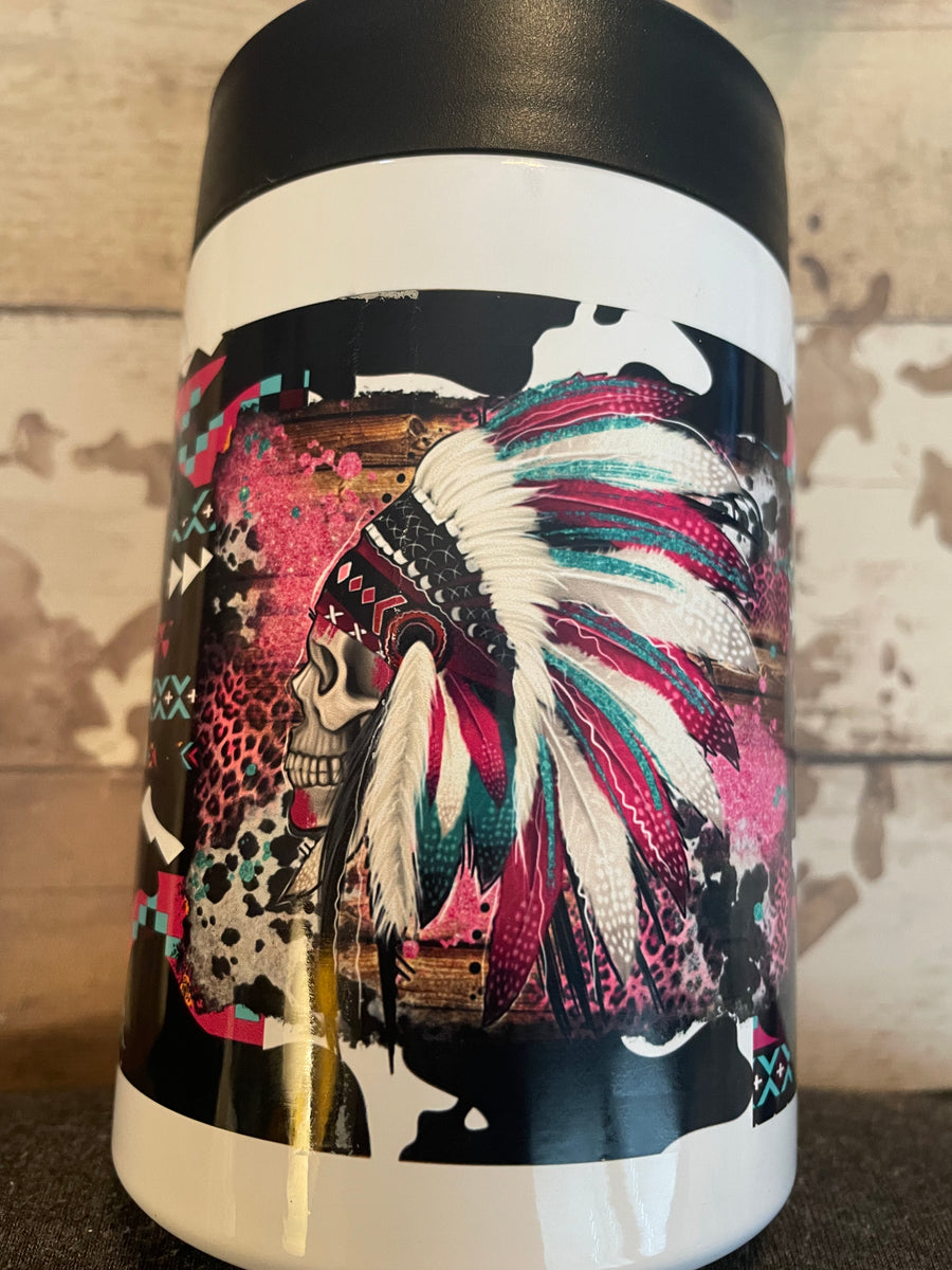 Native Skull Headdress can koozie. – K Sparkle Shop