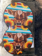 Load image into Gallery viewer, Sunflower farm sets Car cup koozies/coasters
