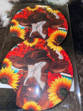 Load image into Gallery viewer, Sunflower farm sets Car cup koozies/coasters
